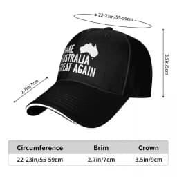 Make Australia Great Again Baseball Cap White Logo Kpop Rock Breathable Hip Hop Hats Men Adult Fashion Baseball Caps