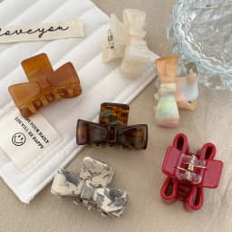 1pc Korean new ins bow small clip simple small hair clip bangs shark clip acetate princess clip
