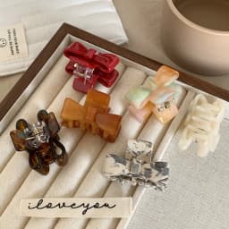 1pc Korean new ins bow small clip simple small hair clip bangs shark clip acetate princess clip