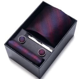 Holiday Gift Box Brand Tie Handkerchief Cufflink Set For Men Necktie Red Paisley Suit Acessorisess Fit Wedding Gravats