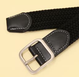 No drilling required Men Elastic Belt Canvas Belt Metal Pin Buckle Durable Stretch Belt