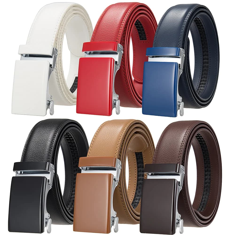 New Men Belt Fashion Alloy Automatic Buckle Belt Business Affairs Casual Decoration Belt Men's Belts 3.5cm Black Blue Red Coffee