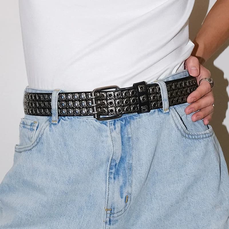 High Quality Hollow Rivet Designer Belt For Men And Women Gothic Accessories personality Punk Style Ideal choice for Gift Jeans