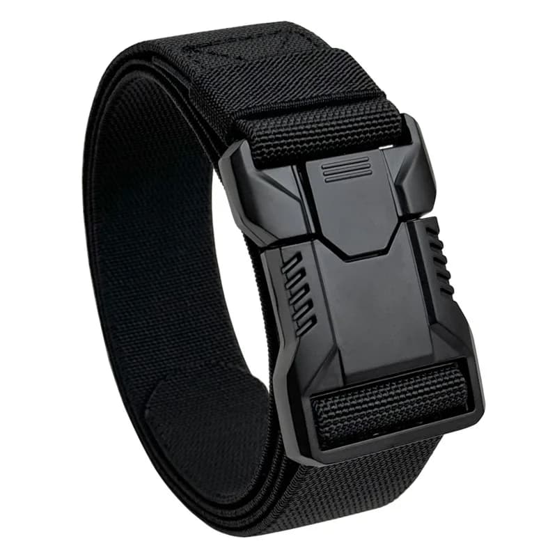 Tactical Belt Men's Elastic Webbing - Military Nylon Stretch Breathable Waistband for Outdoor Training Pants