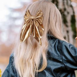 Large Size Satin Bow Hair Clip Gold Glossy Satin Butterfly Hairpin Smooth Surface Large Bow Accessories Headwear For women Girl