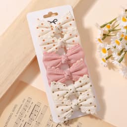 6pcs/set Lovely Floral Print Hair Bow Clips for Baby Girls Fresh Pastoral Cotton Hairpin Barrettes Headwear Hair Accessories
