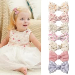 6pcs/set Lovely Floral Print Hair Bow Clips for Baby Girls Fresh Pastoral Cotton Hairpin Barrettes Headwear Hair Accessories