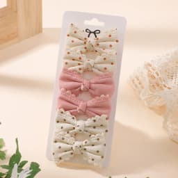 6pcs/set Lovely Floral Print Hair Bow Clips for Baby Girls Fresh Pastoral Cotton Hairpin Barrettes Headwear Hair Accessories