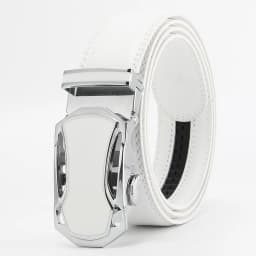 2025 White Color Elegant Men Women Unisex Genuine Leather Belts Automatic Buckle Luxury Brand High Quality Belts Famous Business