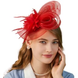 2025 New Fascinator Feathers Mesh Ribbons Brides Hair Accessories Headband or a Clip Cocktail Tea Party Headwewar Wedding