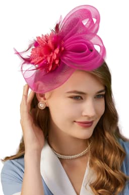 2025 New Fascinator Feathers Mesh Ribbons Brides Hair Accessories Headband or a Clip Cocktail Tea Party Headwewar Wedding