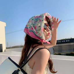 Flower Printed Headscarf Gentle INS Style Sun Protection Headband Towel French Pastoral Style Headband Women