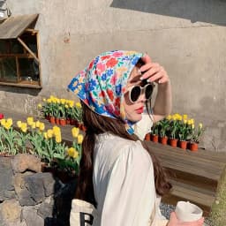 Flower Printed Headscarf Gentle INS Style Sun Protection Headband Towel French Pastoral Style Headband Women