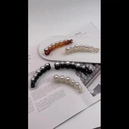 Fashion Rhinestones Pearl Hairpin Barrettes Classic Banana Clips For Ponytail Holder Women Girls Daily Headwear