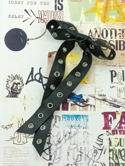 PU Rivet Bow Hair Clip for Women Punk Elegant Ancola Red AncoraRed Button Bow Hair Clips Women