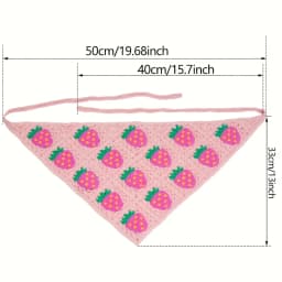 Womens Triangle Knit Scarf Strawberry Headband Hair Cute Girl Accessories Crochet Head Scarf
