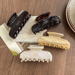 1pc Korean France Acetate Grab Clip, Simple Retro French Elegant Temperament Back of the Head Coil Hair Shark Clip Hairpin