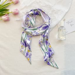 Fashion Floral Print Long Ribbons Hair Scarf for Women Satin Headband Long Silk Scarves Ribbon