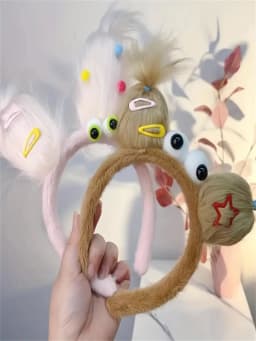 Spring and Summer New Style Ugly Doll Hairband with Quirky Ears, Cute Headband, Girly Dopamine Cartoon Plush Funny Hairband, Hair Accessory, Headwear for Women