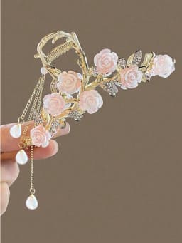 1Pcs Fashion Antique Rose Tassels Hair Claws elegant temperament For Women Girls Party Hair Accessories