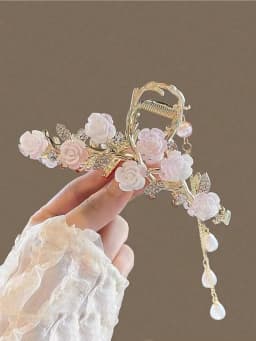 1Pcs Fashion Antique Rose Tassels Hair Claws elegant temperament For Women Girls Party Hair Accessories
