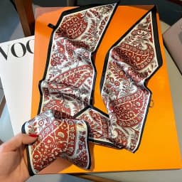Design Print Skinny Scarf Plaid Horse Hairband Scarves Women Narrow Scarfs Bag Ribbons Luxury Brand Wrist Towel Foulard