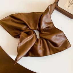 Fabric Striped Square Kerchief Scrunchies for Women Water Drop Imitation Pearl Pendant Ponytail Holders Personality Hair Bands
