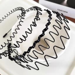 Unisex Metal Wavy Spring Hair Hoop Black Non Slip Outdoor Sports Headbands For Women Men Hair Accessories Face Washing Hairband