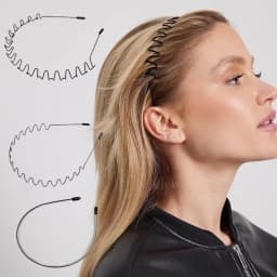 Unisex Metal Wavy Spring Hair Hoop Black Non Slip Outdoor Sports Headbands For Women Men Hair Accessories Face Washing Hairband