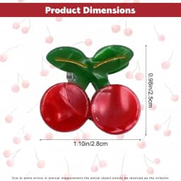 1pc Acetate Material Cherry Mini Claw Clip Side Bangs Clip Cute Hair Clip Headband