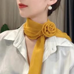 Fashion Luxury Chiffon Scarf Elegant Trendy Floral Scarf Shawl Versatile Detachable Rose Decor Neck Scarf For Women Girls Gifts