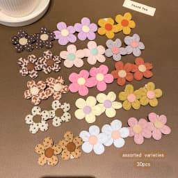 30 Sweet Wind Colored Random Hair Clips and Headflowers Suitable for Daily Use as Hair Accessories