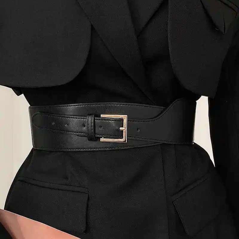 1pcs Belt Women Ins Wind Versatile Korean Version Black Dress Wide Waist Cincher Women Summer Outerwear Fashion Suit Decorative