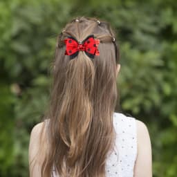 2Pcs Cute Insect Bowknot Hair Clips For Girls Kids Red Novelty Fashion Cotton Dots Braids Headdress Hairpicks Accessories