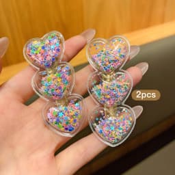 2 colorful flowing sand hair clips, sweet and stylish hair accessories suitable for daily use