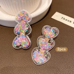 2 colorful flowing sand hair clips, sweet and stylish hair accessories suitable for daily use