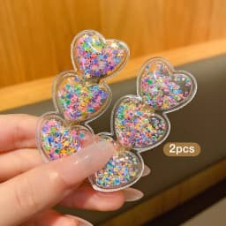 2 colorful flowing sand hair clips, sweet and stylish hair accessories suitable for daily use