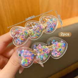 2 colorful flowing sand hair clips, sweet and stylish hair accessories suitable for daily use