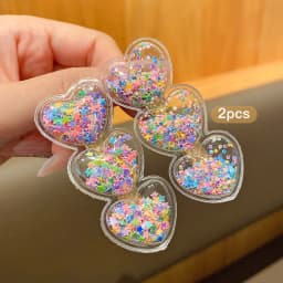 2 colorful flowing sand hair clips, sweet and stylish hair accessories suitable for daily use