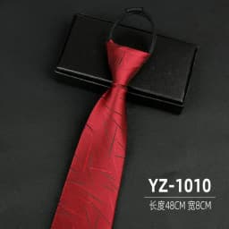 Ties men's formal business groomwedding student women's professional shirt red black blue zipper lazy person neck tie