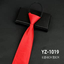 Ties men's formal business groomwedding student women's professional shirt red black blue zipper lazy person neck tie
