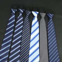 Ties men's formal business groomwedding student women's professional shirt red black blue zipper lazy person neck tie