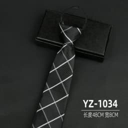 Ties men's formal business groomwedding student women's professional shirt red black blue zipper lazy person neck tie