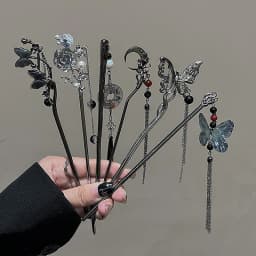 Retro Elegant Ancient Style Butterfly Tassel Hair Stick For Women Girls Classical Hairpin Chinese Cheongsam Hair Accessories