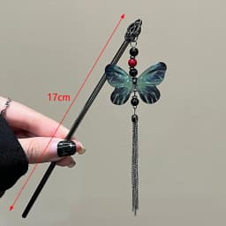 Retro Elegant Ancient Style Butterfly Tassel Hair Stick For Women Girls Classical Hairpin Chinese Cheongsam Hair Accessories