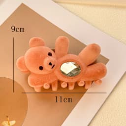 1pc Cute waving teddy bear hair clip with high aesthetic value, rhinestone headband, shark clip, Valentine's Day hair accessory
