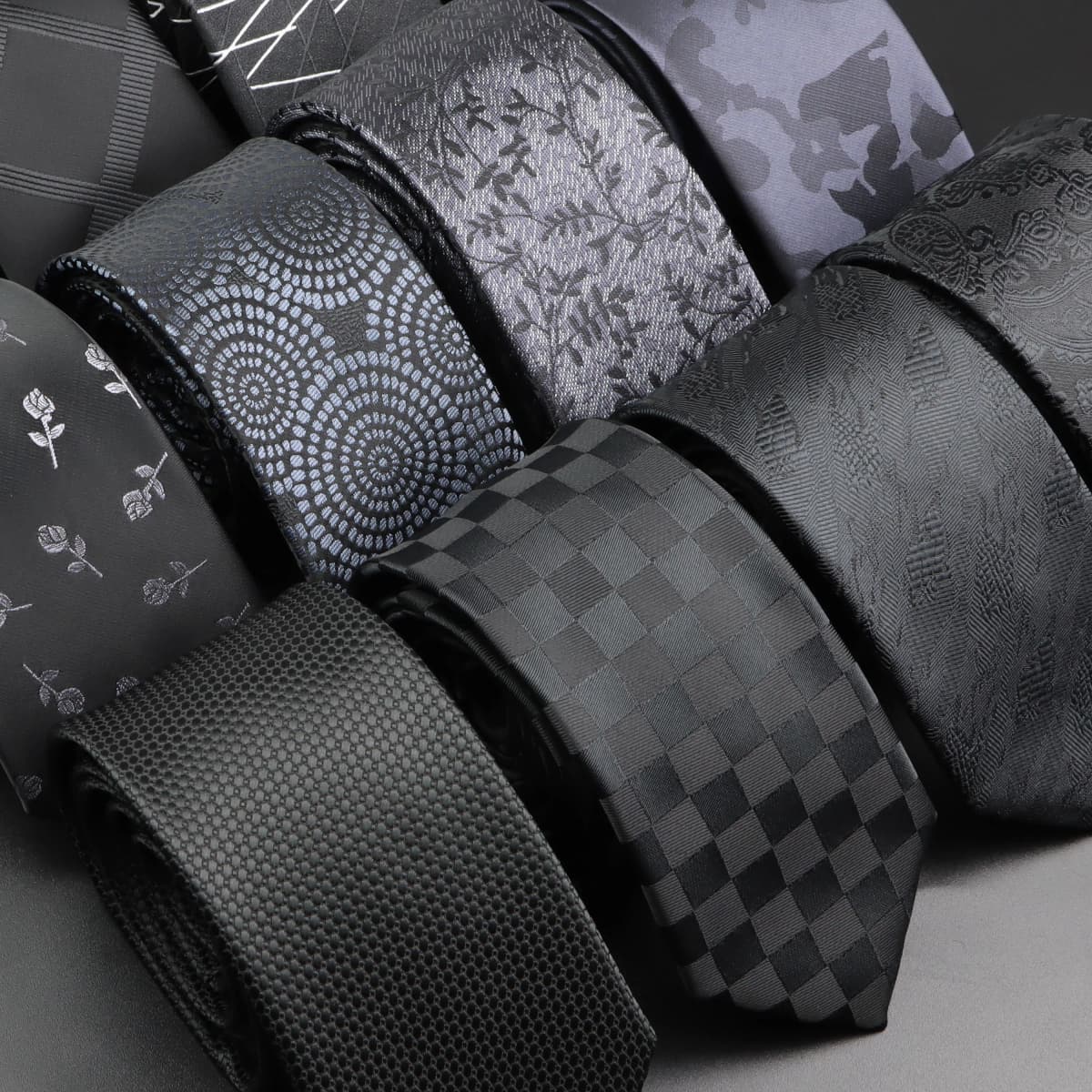 6cm Black Polyester Tie For Men Plaid Stripe Paisley Flower Necktie Wedding Business Groom Formal Collar Accessories Gift