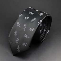 6cm Black Polyester Tie For Men Plaid Stripe Paisley Flower Necktie Wedding Business Groom Formal Collar Accessories Gift