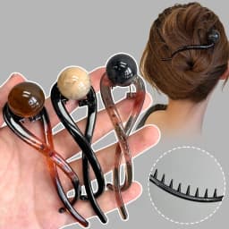 New Twist Hair Clip Plastic Acrylic Bead Imitation Pearl Hairpin Twisted Design Women Hair Accessories