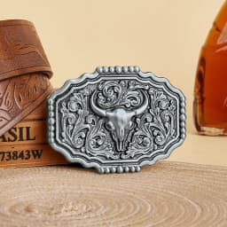 Western Belt Buckle Initial Vintage-Cowboy Rodeo Silver Large Belt Buckle for Men Women